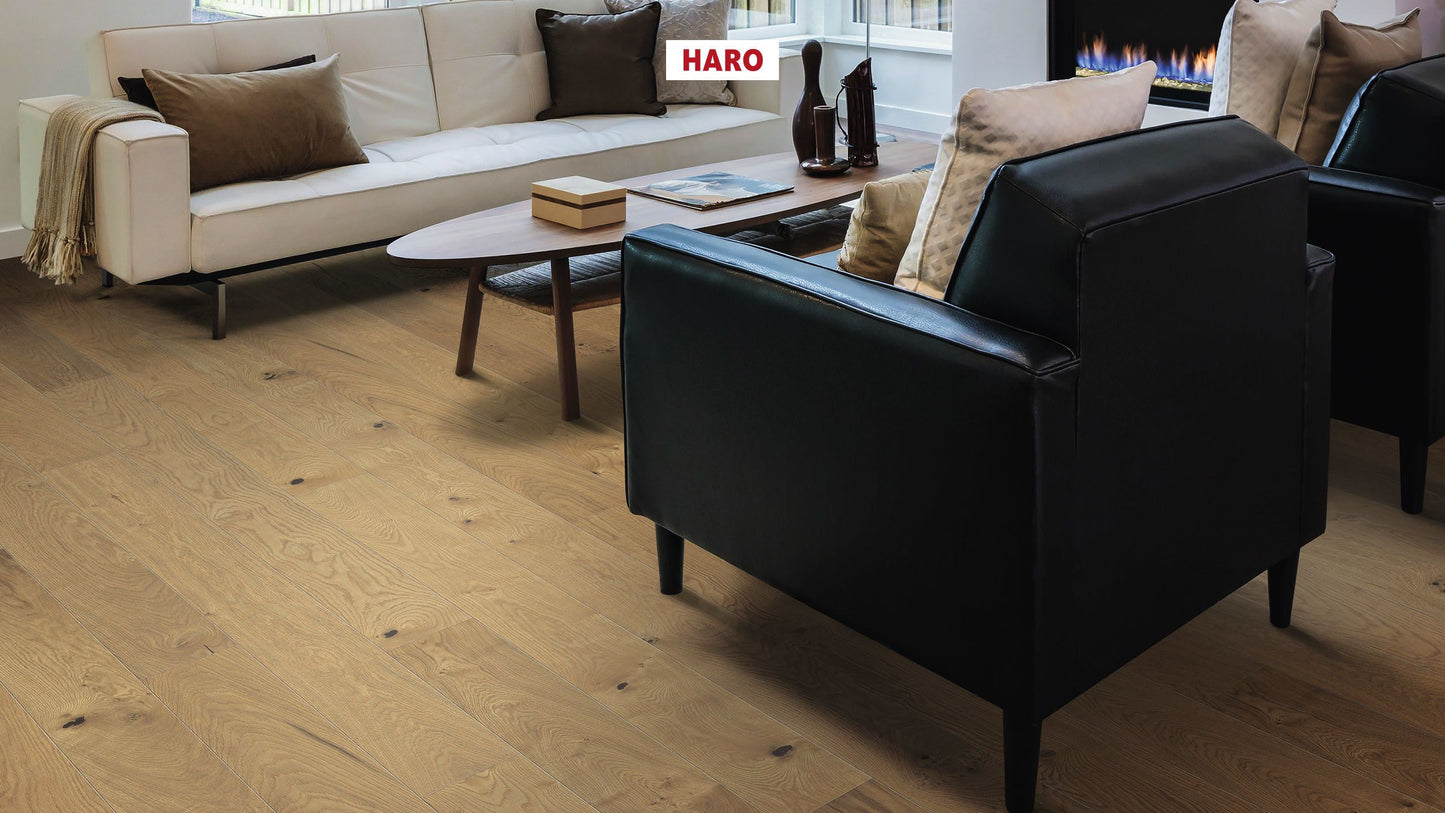 HARO PARKETT 4000 Landhausdiele Maxim 4V Bernsteineiche Sauvage strukturiert naturaDur Nut & Feder