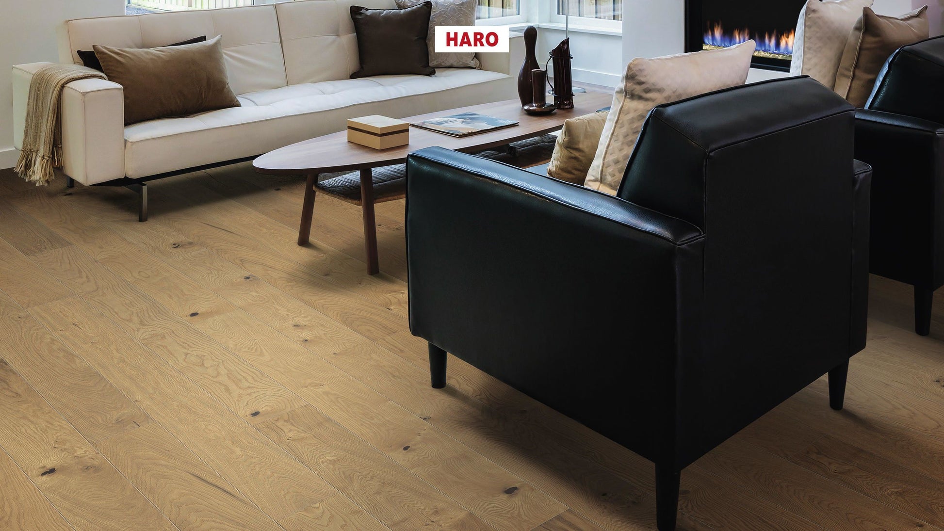 HARO PARKETT 4000 Landhausdiele Maxim 4V Bernsteineiche Sauvage strukturiert naturaDur Nut & Feder