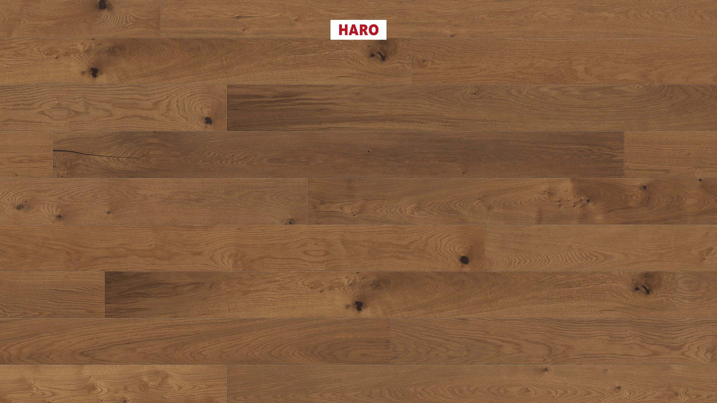 HARO PARKETT 4000 Landhausdiele Maxim 4V Bernsteineiche Sauvage strukturiert naturaDur Nut & Feder