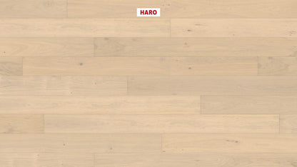 HARO PARKETT 4000 Landhausdiele Maxim 4V Eiche lichtweiß Markant strukturiert naturaDur Nut & Feder