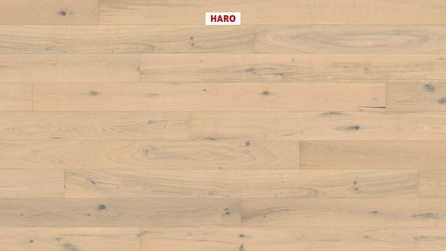 HARO PARKETT 4000 Landhausdiele Maxim 4V Eiche lichtweiß Sauvage strukturiert naturaDur Nut & Feder