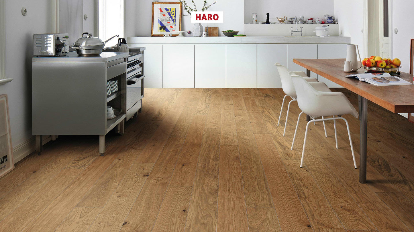 HARO PARKETT 4000 Landhausdiele Maxim 4V Eiche Markant strukturiert naturaLin plus Nut & Feder