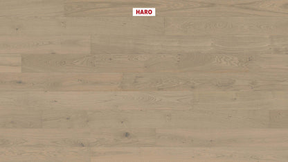 HARO PARKETT 4000 Landhausdiele Maxim 4V Eiche sandgrau Markant strukturiert naturaDur Nut & Feder
