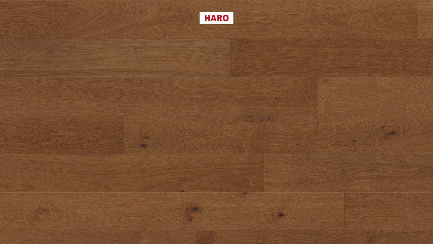 HARO PARKETT 4000 Landhausdiele Plaza 240 4V Bernsteineiche Markant strukturiert naturaDur Top Connect