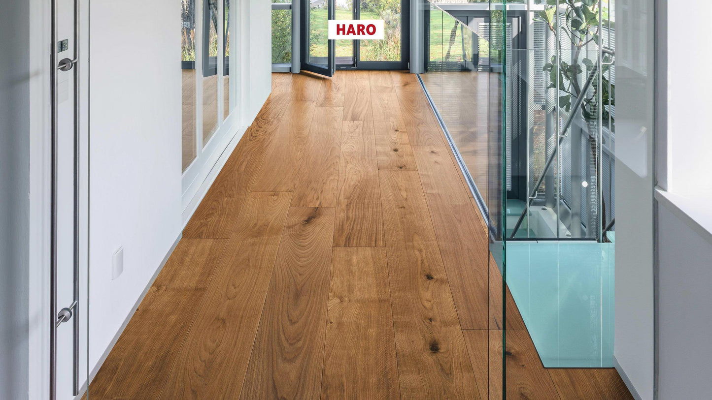 HARO PARKETT 4000 Landhausdiele Plaza 240 4V Bernsteineiche Sauvage strukturiert naturaDur Top Connect