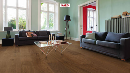 HARO PARKETT 4000 Landhausdiele Plaza 240 4V Bernsteineiche Sauvage strukturiert naturaLin plus Top Connect