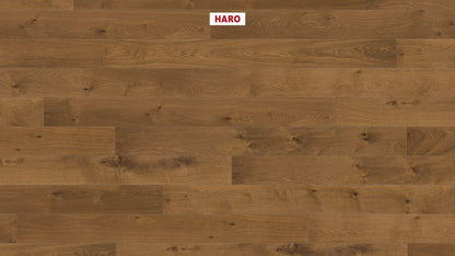 HARO PARKETT 4000 Landhausdiele Plaza 240 4V Bernsteineiche Universal alpin strukturiert naturaLin plus Top Connect