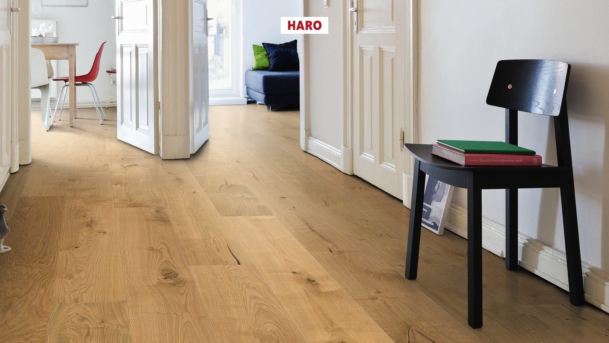 HARO PARKETT 4000 Landhausdiele Plaza 240 4V Eiche invisible Sauvage strukturiert naturaLin plus Top Connect