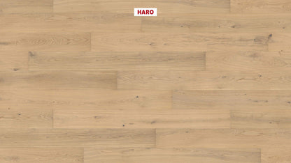 HARO PARKETT 4000 Landhausdiele Plaza 240 4V Eiche lichtweiß Markant strukturiert naturaLin plus Top Connect