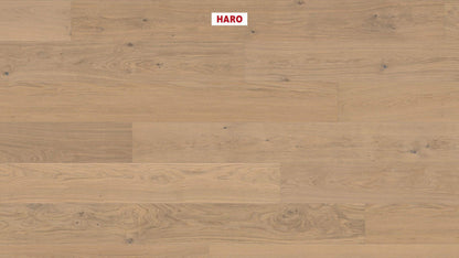 HARO PARKETT 4000 Landhausdiele Plaza 240 4V Eiche lichtweiß Sauvage strukturiert naturaLin plus Top Connect