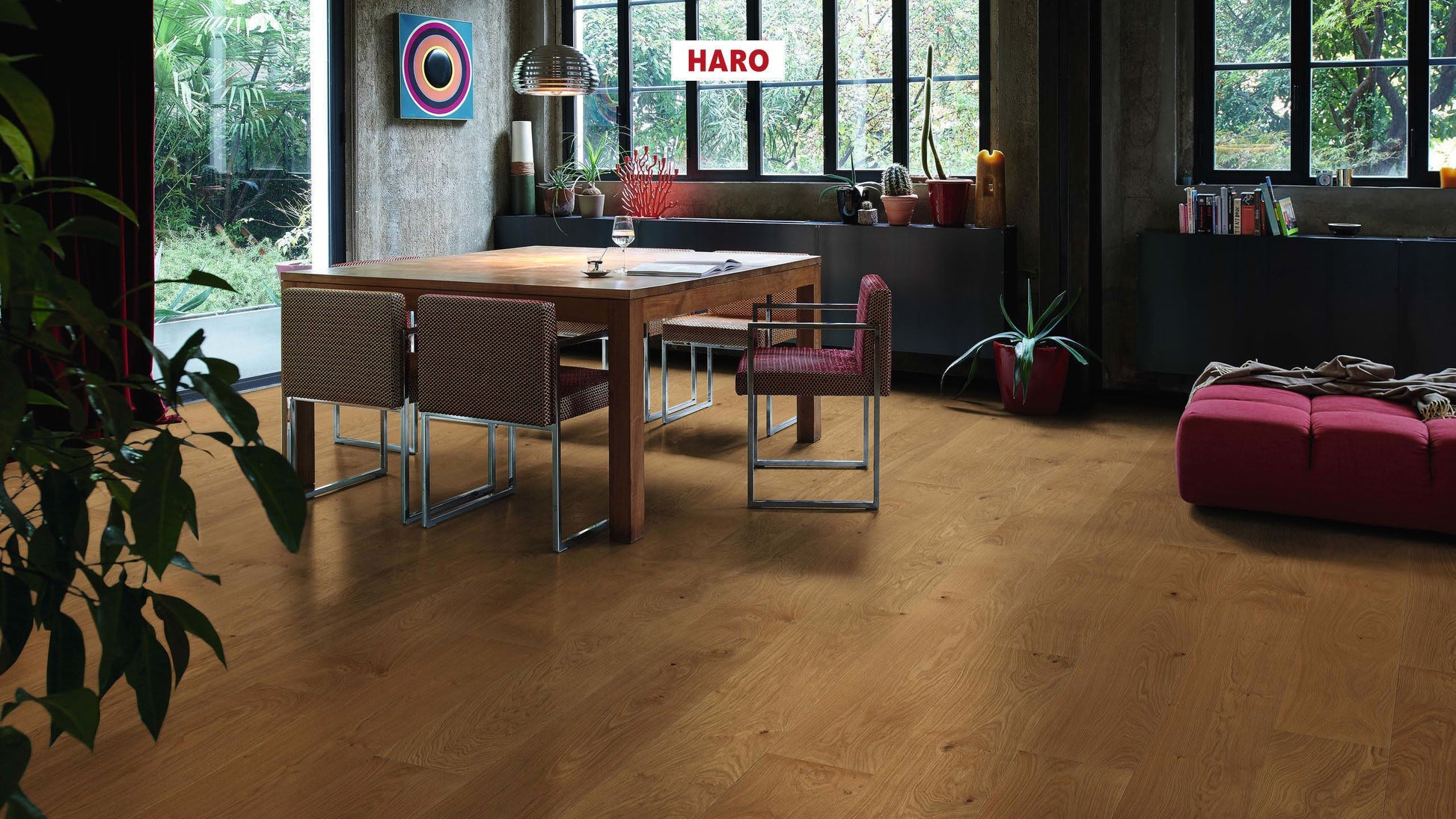 HARO PARKETT 4000 Landhausdiele Plaza 240 4V Eiche Markant strukturiert naturaLin plus Top Connect