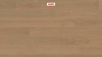 HARO PARKETT 4000 Landhausdiele Plaza 240 4V Eiche sandgrau Markant strukturiert naturaDur Top Connect