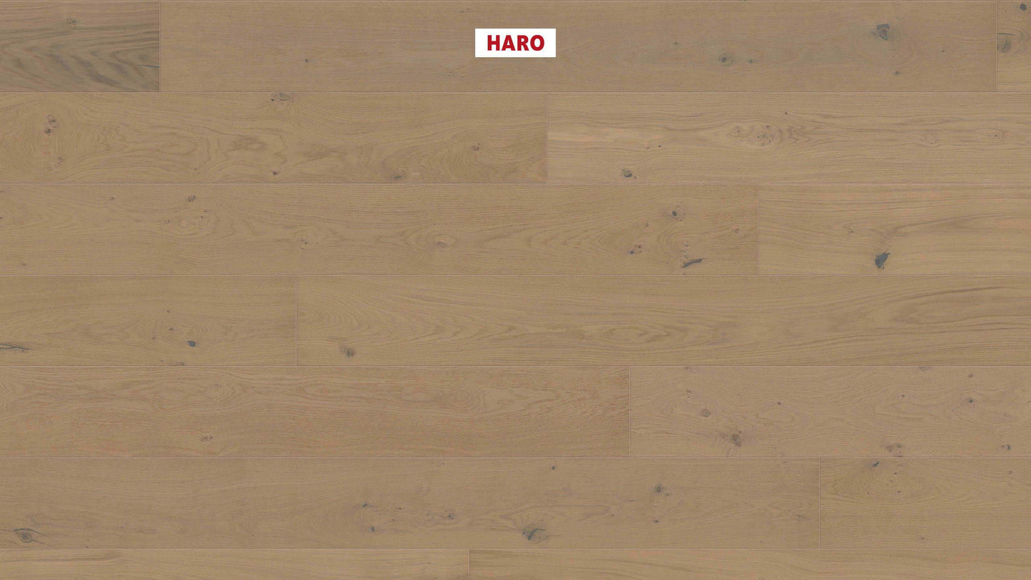 HARO PARKETT 4000 Landhausdiele Plaza 240 4V Eiche sandgrau Sauvage strukturiert naturaLin plus Top Connect