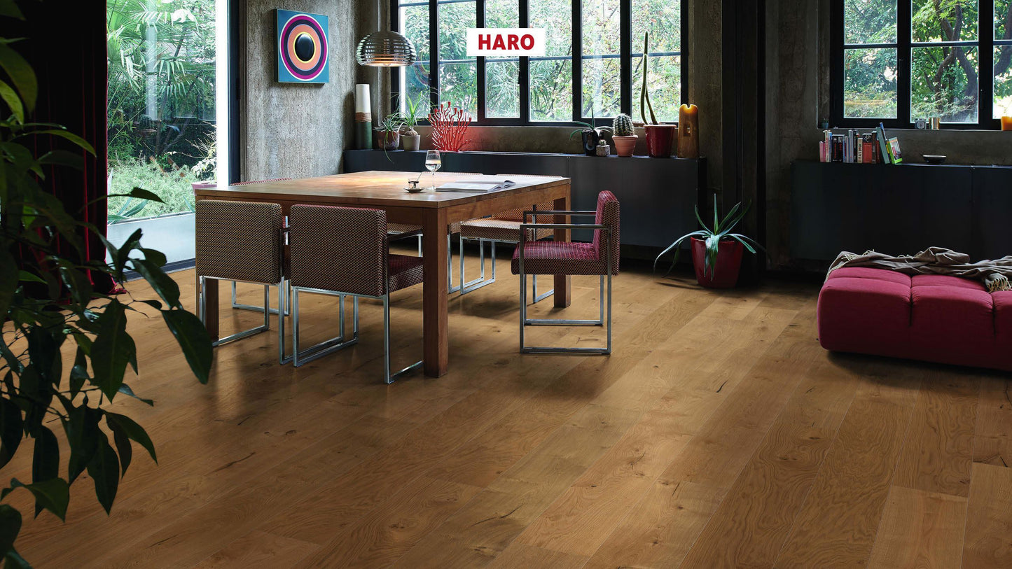 HARO PARKETT 4000 Landhausdiele Plaza 240 4V Eiche Sauvage strukturiert naturaLin plus Top Connect