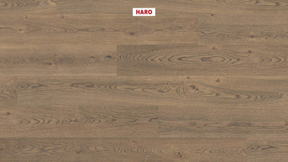 HARO PARKETT 4000 Landhausdiele Plaza 240 4V Eiche tabakgrau Universal alpin strukturiert naturaLin plus Top Connect