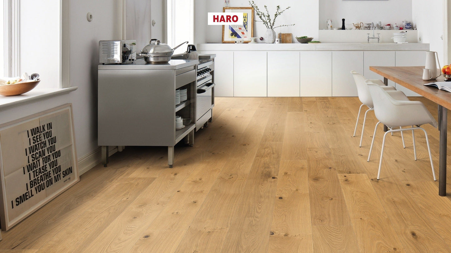 HARO PARKETT 4000 Landhausdiele Plaza 240 4V Eiche Universal alpin strukturiert naturaLin plus Top Connect