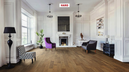 HARO PARKETT 4000 Landhausdiele Prestige Bernsteineiche Markant strukturiert naturaLin plus Nut & Feder