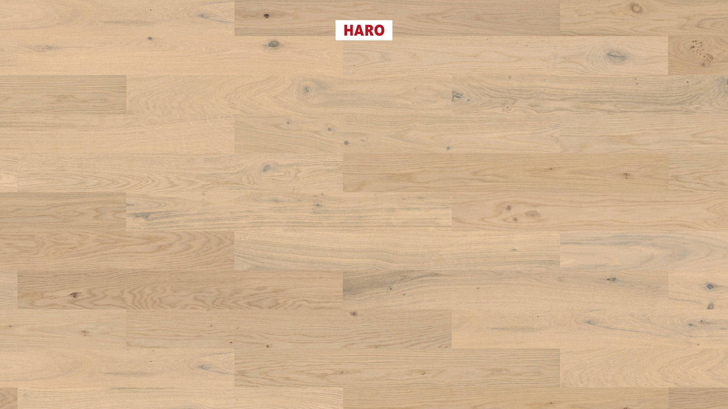 HARO PARKETT 4000 Landhausdiele Prestige Eiche lichtweiß Sauvage strukturiert naturaDur Nut & Feder