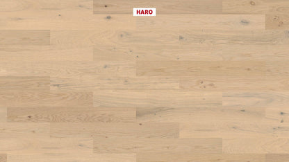 HARO PARKETT 4000 Landhausdiele Prestige Eiche lichtweiß Sauvage strukturiert naturaDur Nut & Feder