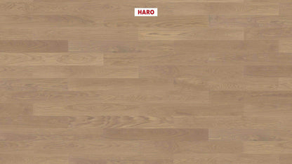 HARO PARKETT 4000 Landhausdiele Prestige Eiche sandgrau Markant strukturiert naturaDur Nut & Feder