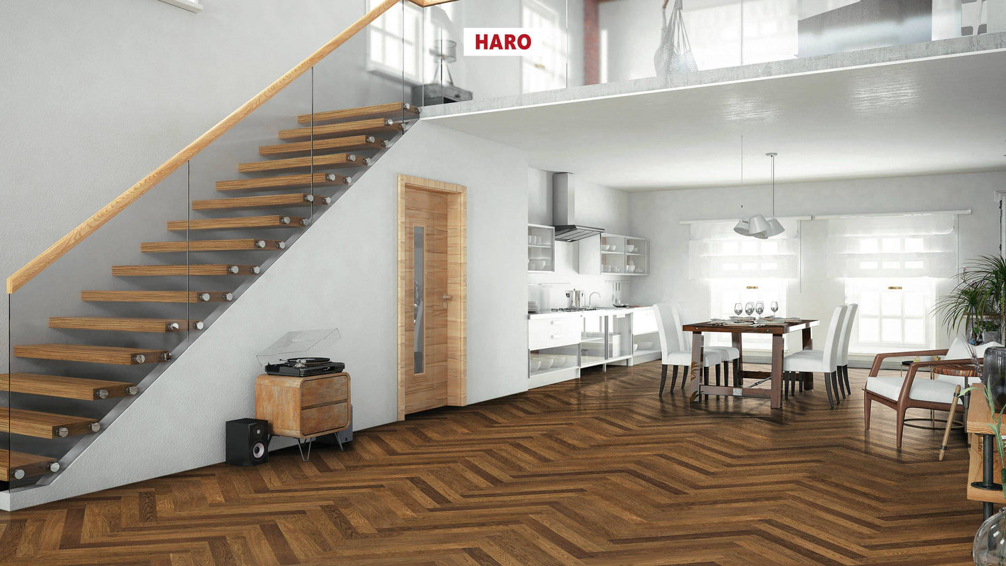 HARO PARKETT 4000 Landhausdiele Prestige Raucheiche Markant strukturiert naturaLin plus Nut & Feder