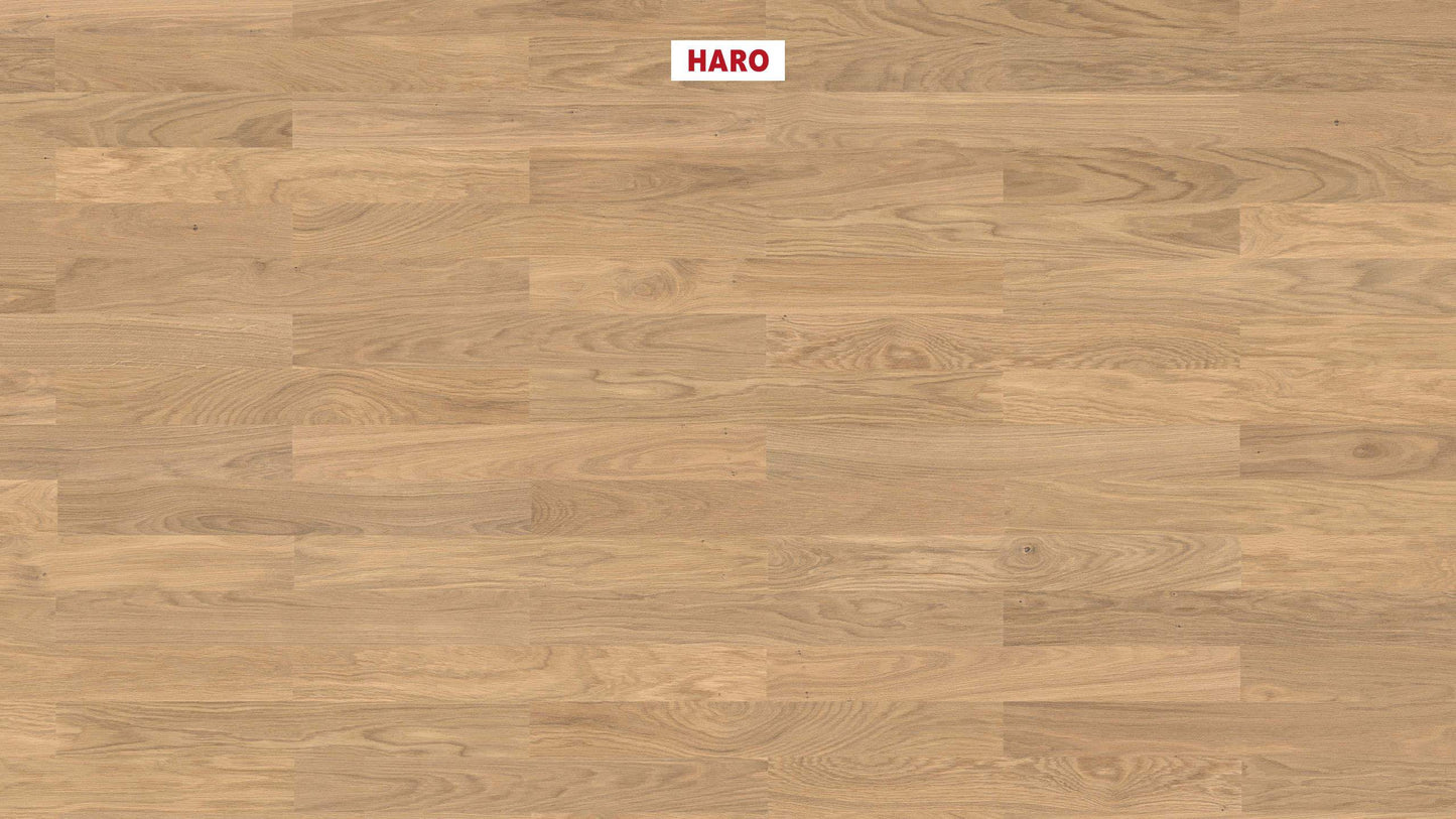 HARO PARKETT 4000 Stab Classico Eiche lichtweiß Trend strukturiert naturaDur Nut & Feder
