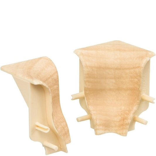 Innenecke Kunststoff für Stecksockelleiste 19x39mm geschwung. (2 Stk./Pack) Ahorn*