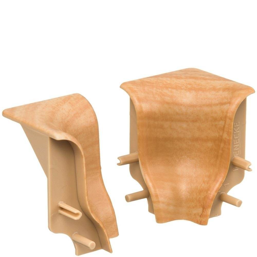 Innenecke Kunststoff für Stecksockelleiste 19x39mm geschwung. (2 Stk./Pack) Birne golden*