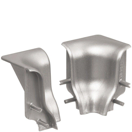 Innenecke Kunststoff für Stecksockelleiste 19x39mm geschwung. (2 Stk./Pack) silber