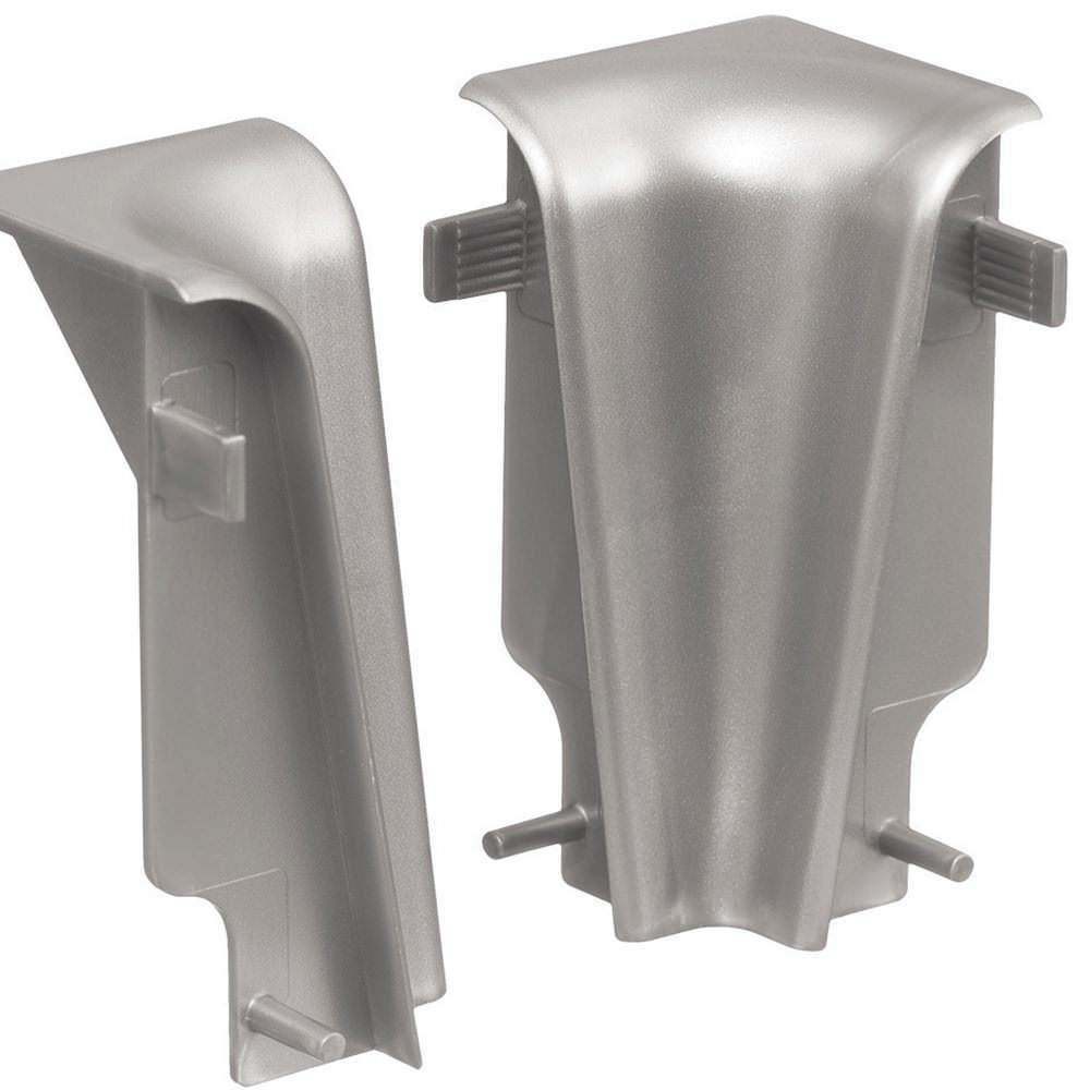 Innenecke Kunststoff für Stecksockelleiste 19x58mm (2 Stk./Pack) silber