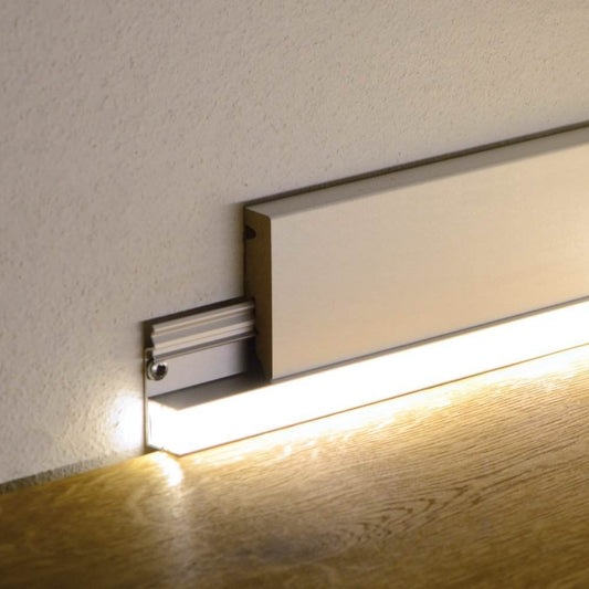 LED-Befestigungsschiene silber, inkl. Dichtlippe 2,4m