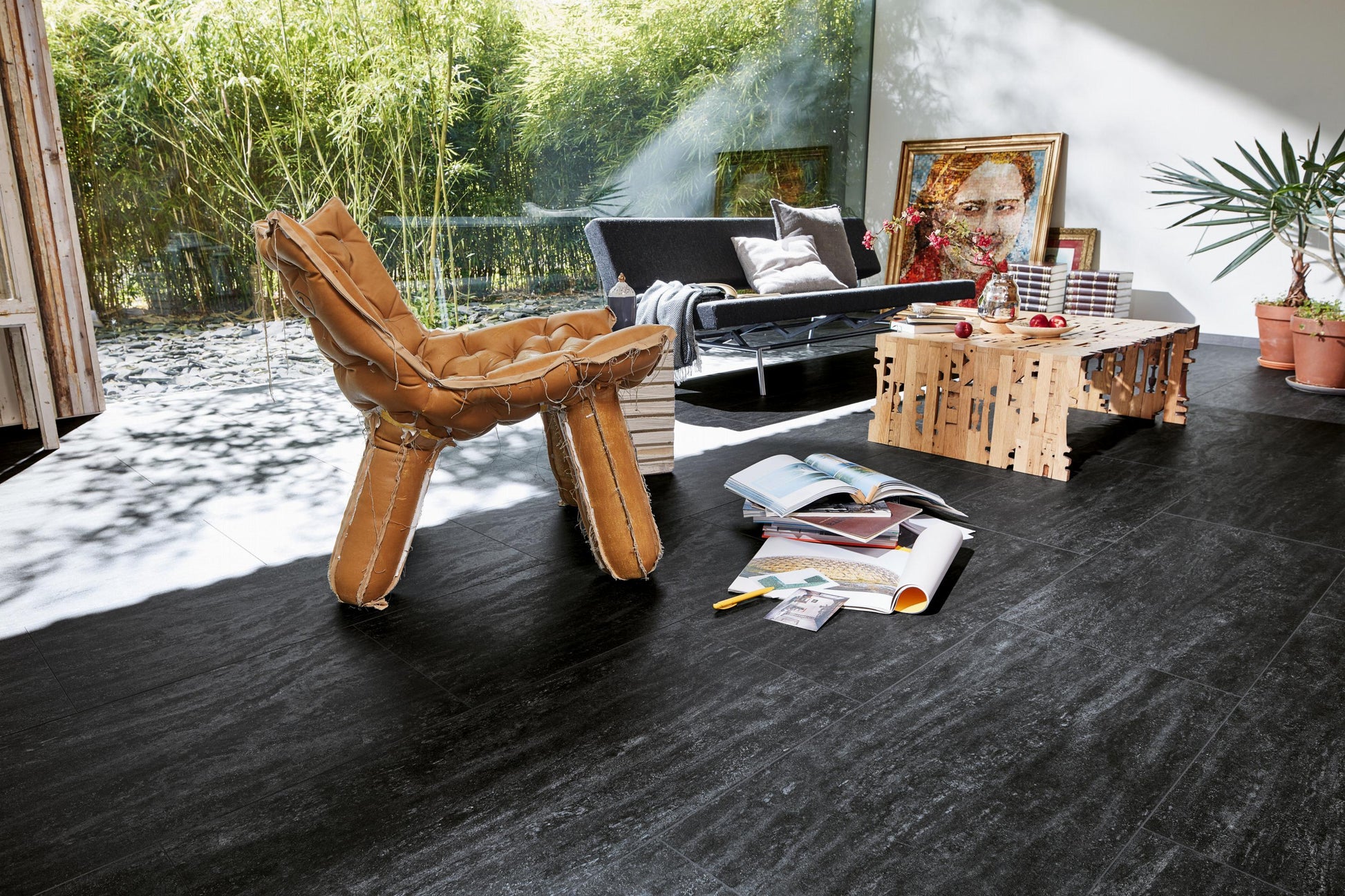 MEISTER | DB 400 | MeisterDesign. flex | Designboden | Black Lava | 07323 | Natural Stone-Struktur
