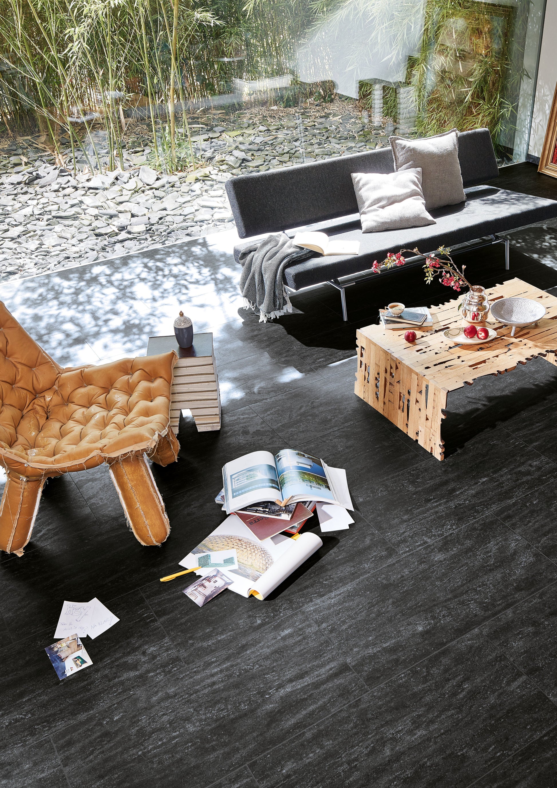 MEISTER | DB 400 | MeisterDesign. flex | Designboden | Black Lava | 07323 | Natural Stone-Struktur