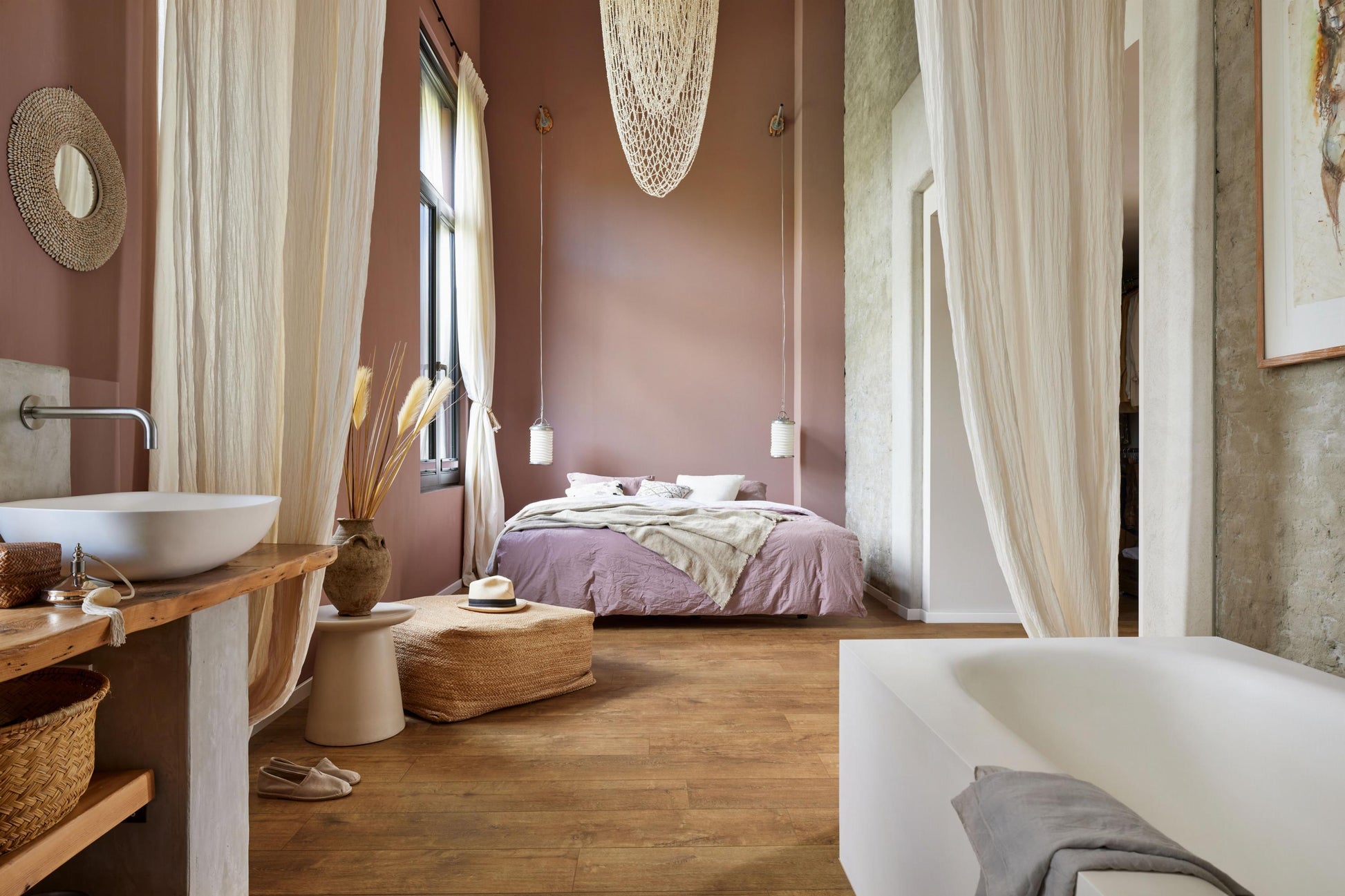 MEISTER | DD 400 | MeisterDesign. flex | Designboden | Stieleiche cognac | 06949 | Porensynchron-Struktur