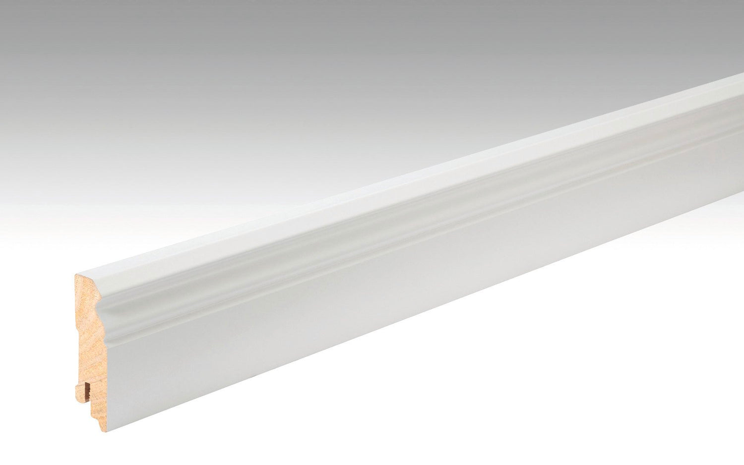 MEISTER | Fußleiste Profil 10 F MK | Folien-ummantelte Profile | Weiß DF (RAL 9016) | 02266