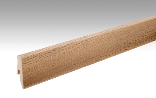 MEISTER | Fußleiste Profil 3 PK | Laminatfolien-ummantelte Profile | Eiche Bargello | 06423