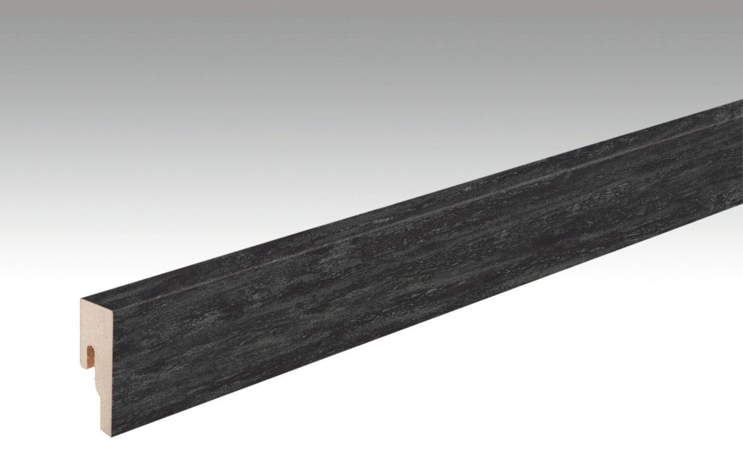 MEISTER | Fußleiste Profil 8 PK | Laminatfolien-ummantelte Profile | Black Lava | 07323