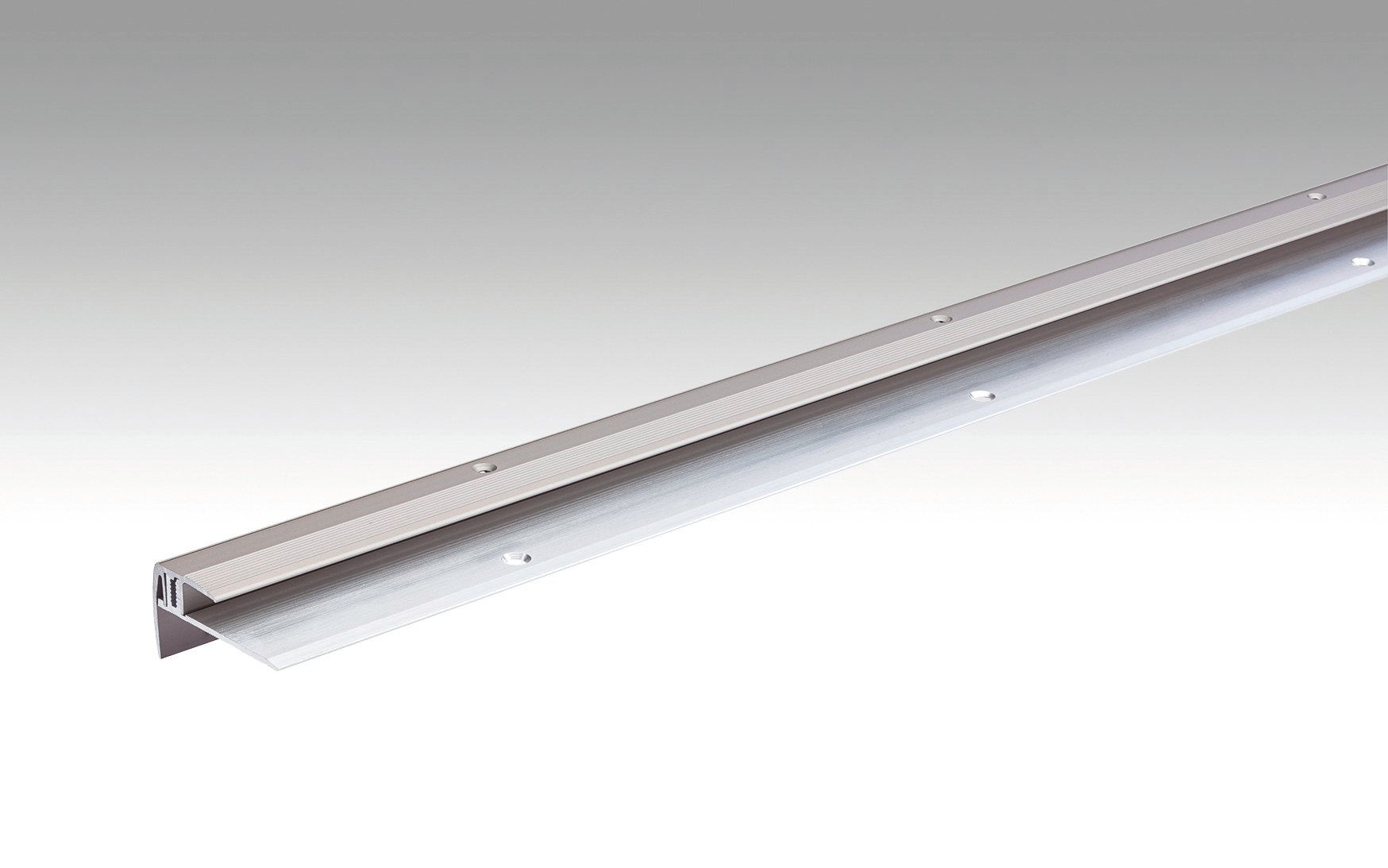 MEISTER | Treppenkantenprofil Typ 203 (7 bis 16 mm) | Aluminiumprofile | Edelstahl-Oberfläche | 00340
