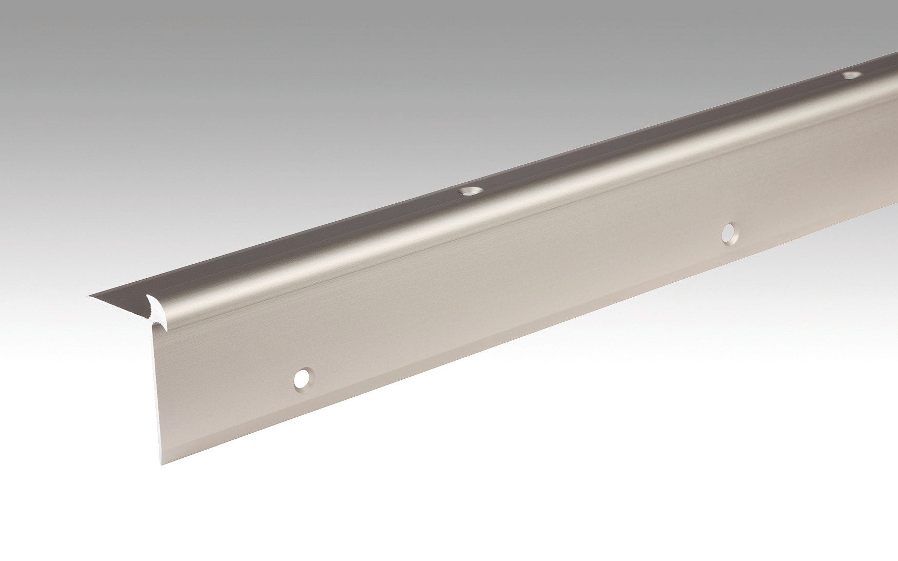 MEISTER | Treppenkantenprofil Typ 5 (5 bis 6 mm) | Aluminiumprofile | Edelstahl-Oberfläche | 00340