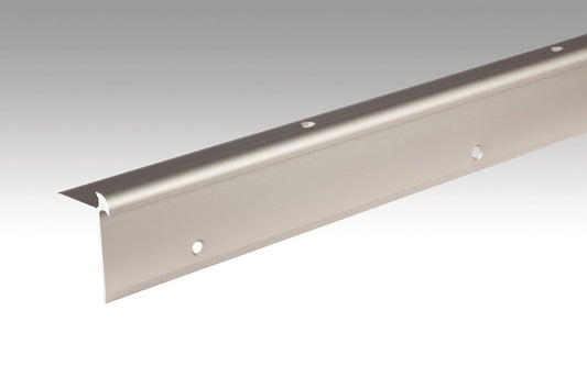 MEISTER | Treppenkantenprofil Typ 5 (5 bis 6 mm) | Aluminiumprofile | Edelstahl-Oberfläche | 00340