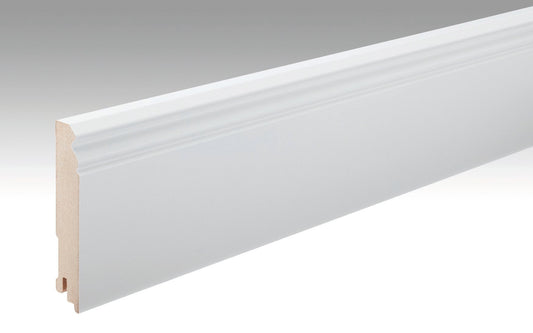 neutrale Aktionsware | Fußleiste 18 | 100 mm | Dekorfolien-ummantelte Hamburger Profile | Weiß DF (streichfähig) | 02222