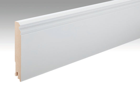 neutrale Aktionsware | Fußleiste 18 | 120 mm | Dekorfolien-ummantelte Hamburger Profile | Weiß DF (streichfähig) | 02222