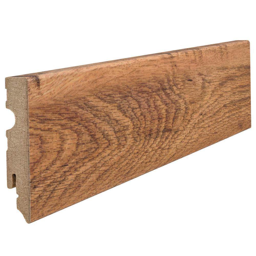 Stecksockelleiste 15x80mm Kubus 2,2m MDF-foliert Eiche Altholz*