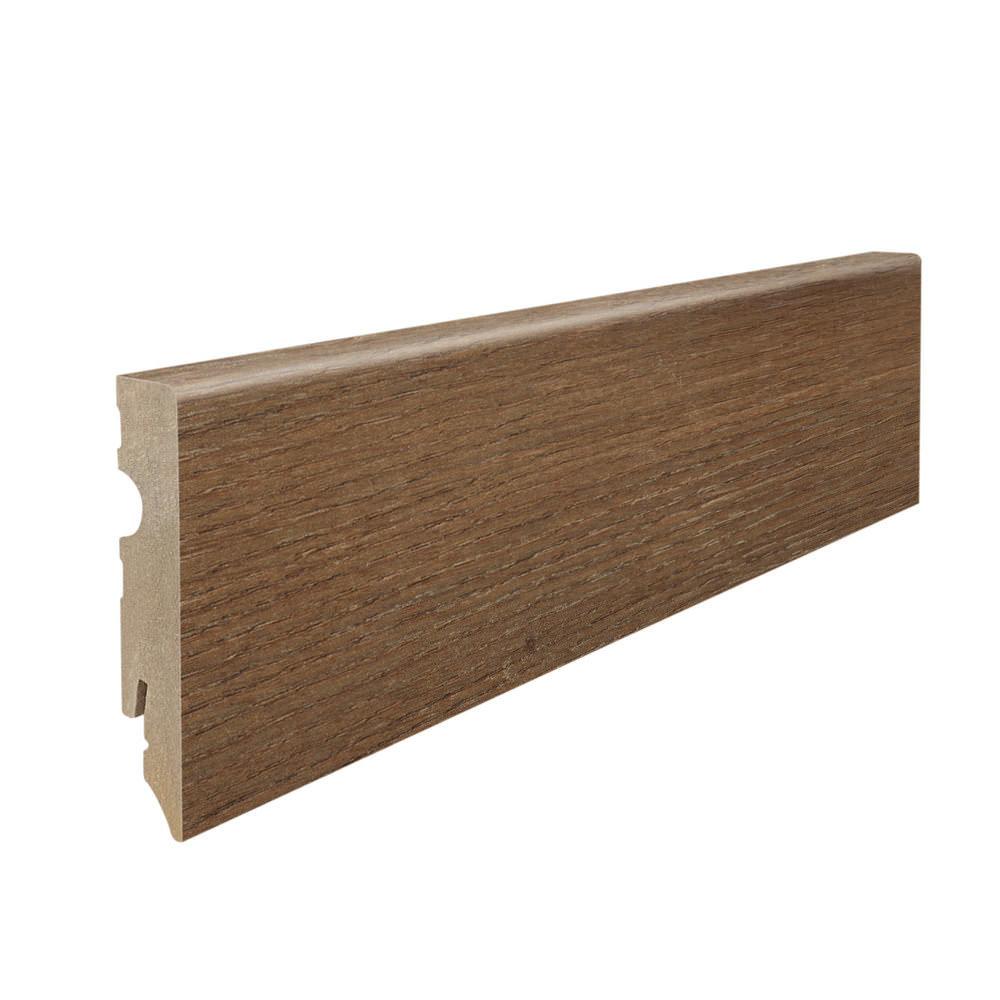 Stecksockelleiste 15x80mm Kubus 2,2m MDF-foliert Eiche Bari bernstein*