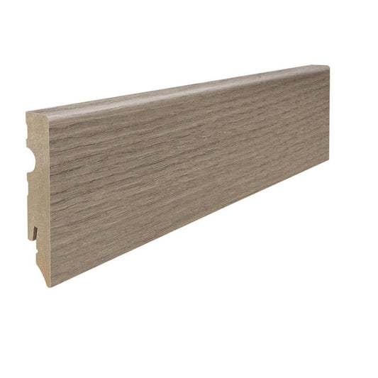 Stecksockelleiste 15x80mm Kubus 2,2m MDF-foliert Eiche Bari grau*