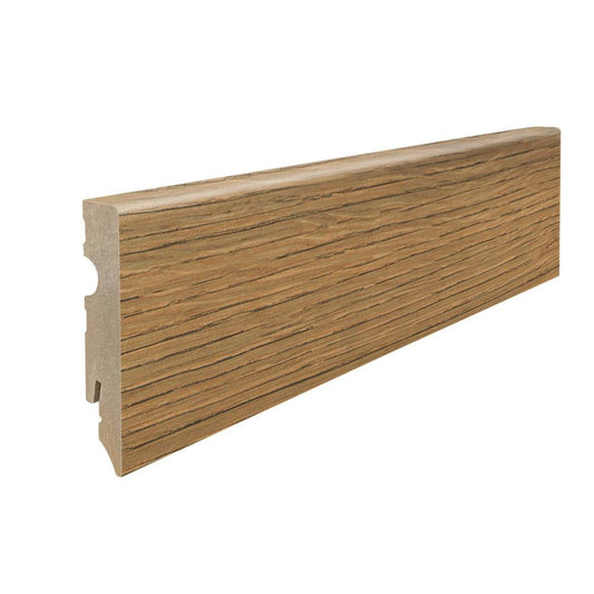 Stecksockelleiste 15x80mm Kubus 2,2m MDF-foliert Eiche Bari natur*