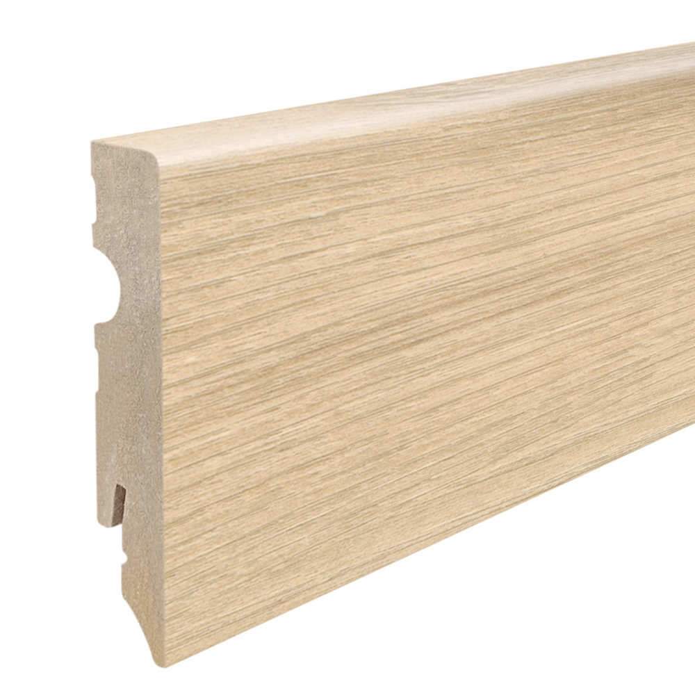 Stecksockelleiste 15x80mm Kubus 2,2m MDF-foliert Eiche Breda puro / Kastanie Varese*