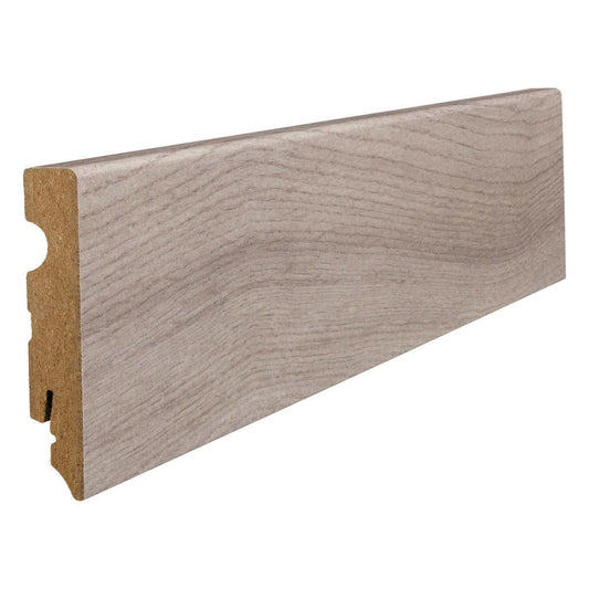 Stecksockelleiste 15x80mm Kubus 2,2m MDF-foliert Eiche Emilia samtgrau*