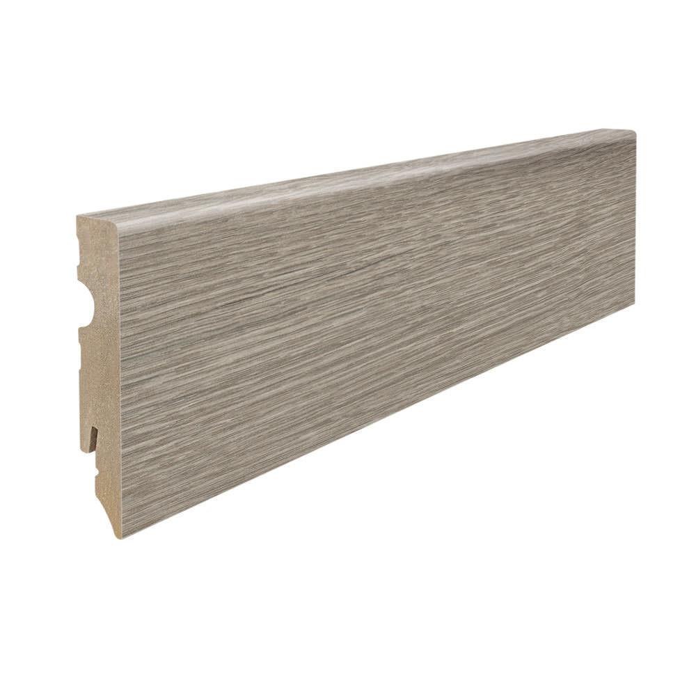 Stecksockelleiste 15x80mm Kubus 2,2m MDF-foliert Eiche Flavia grau*