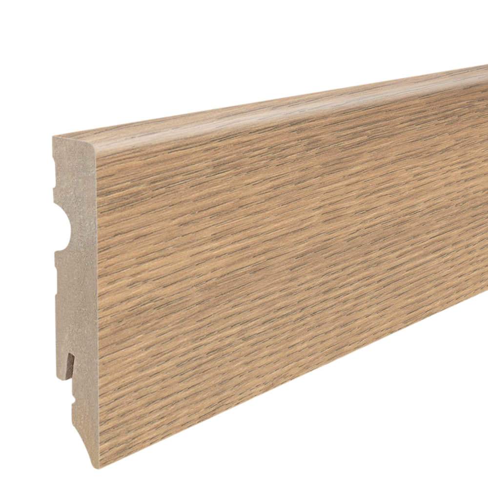 Stecksockelleiste 15x80mm Kubus 2,2m MDF-foliert Eiche Flavia natur*
